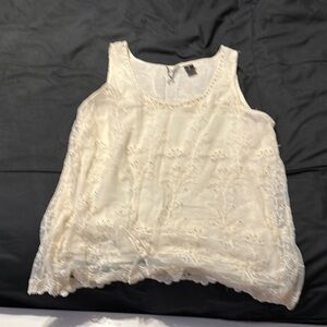 BKE Cream Lace Tank Top